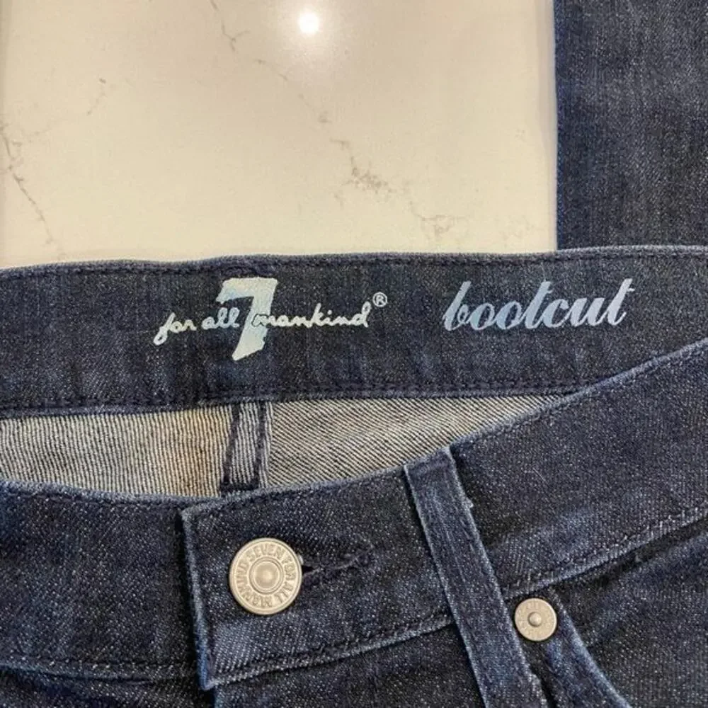 7 for all Mankind Blue Bootcut Jeans with Rhinestones‎ Bling Size 26